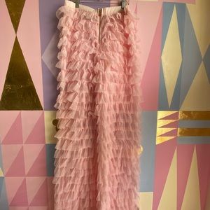 Pink Ruffle Mesh Pants